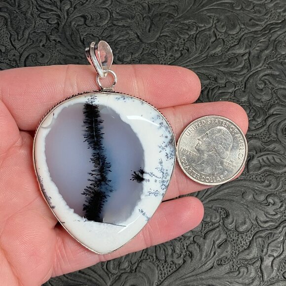 Dendritic Opal Pendant Crystal Stone Jewelry - Picture 7 of 8